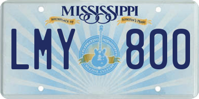 MS license plate LMY800