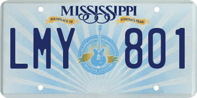 MS license plate LMY801