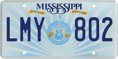 MS license plate LMY802