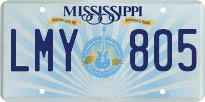 MS license plate LMY805
