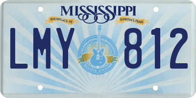 MS license plate LMY812