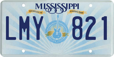 MS license plate LMY821