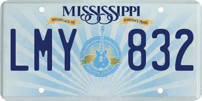 MS license plate LMY832