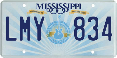 MS license plate LMY834