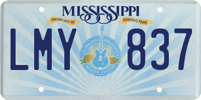 MS license plate LMY837