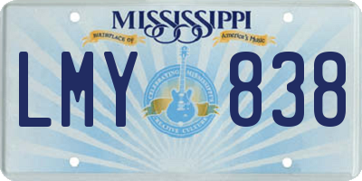 MS license plate LMY838