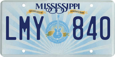 MS license plate LMY840