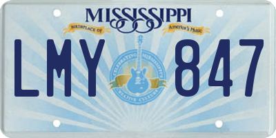 MS license plate LMY847