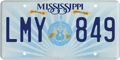 MS license plate LMY849