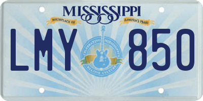 MS license plate LMY850