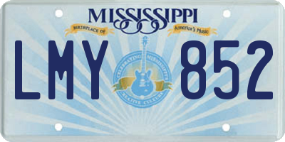MS license plate LMY852