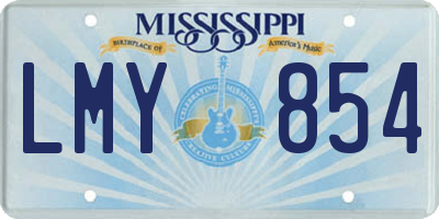 MS license plate LMY854