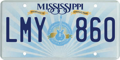 MS license plate LMY860