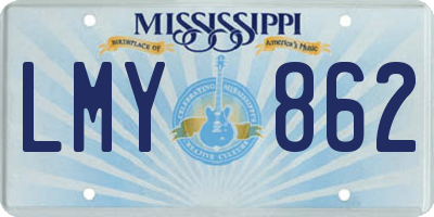 MS license plate LMY862