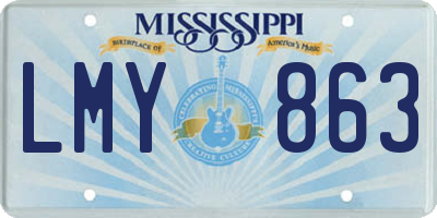 MS license plate LMY863