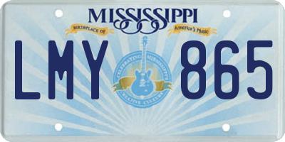 MS license plate LMY865