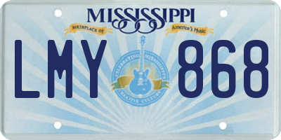 MS license plate LMY868