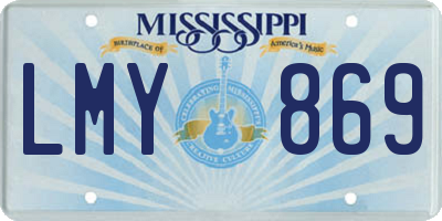 MS license plate LMY869