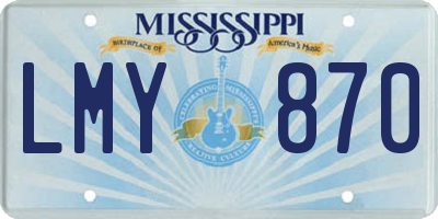 MS license plate LMY870