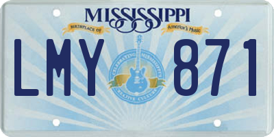 MS license plate LMY871