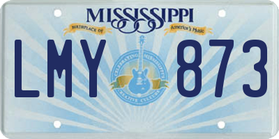 MS license plate LMY873
