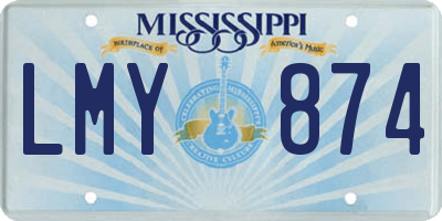 MS license plate LMY874