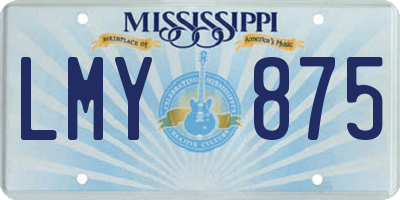MS license plate LMY875
