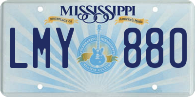 MS license plate LMY880