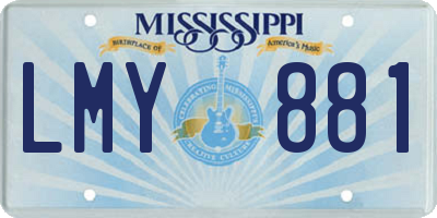 MS license plate LMY881