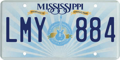 MS license plate LMY884