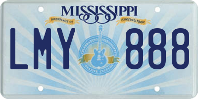 MS license plate LMY888