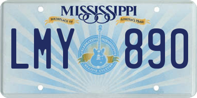 MS license plate LMY890