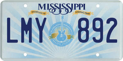 MS license plate LMY892