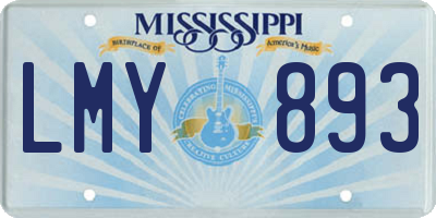 MS license plate LMY893