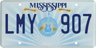 MS license plate LMY907