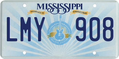 MS license plate LMY908