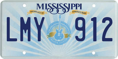 MS license plate LMY912