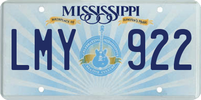 MS license plate LMY922
