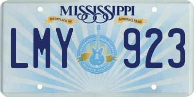 MS license plate LMY923