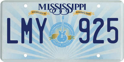 MS license plate LMY925