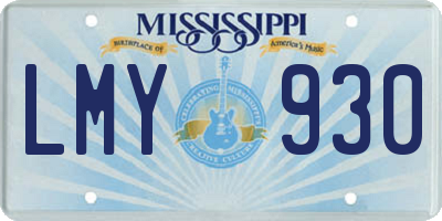 MS license plate LMY930