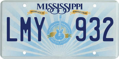 MS license plate LMY932
