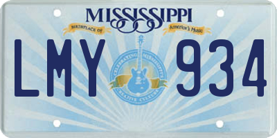 MS license plate LMY934