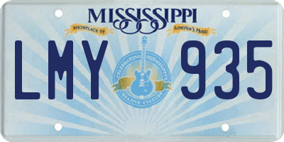 MS license plate LMY935