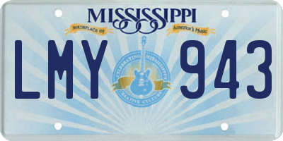 MS license plate LMY943