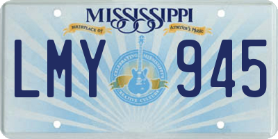 MS license plate LMY945