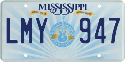 MS license plate LMY947
