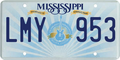 MS license plate LMY953