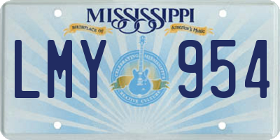 MS license plate LMY954
