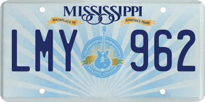 MS license plate LMY962